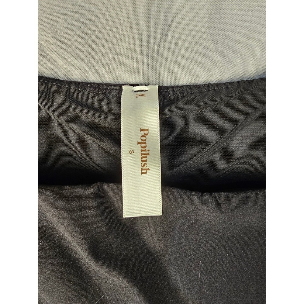 Popilush Black Square Neck Bodysuit Jumpsuit Full Length Shapewear Womens Small - Picture 3 of 3